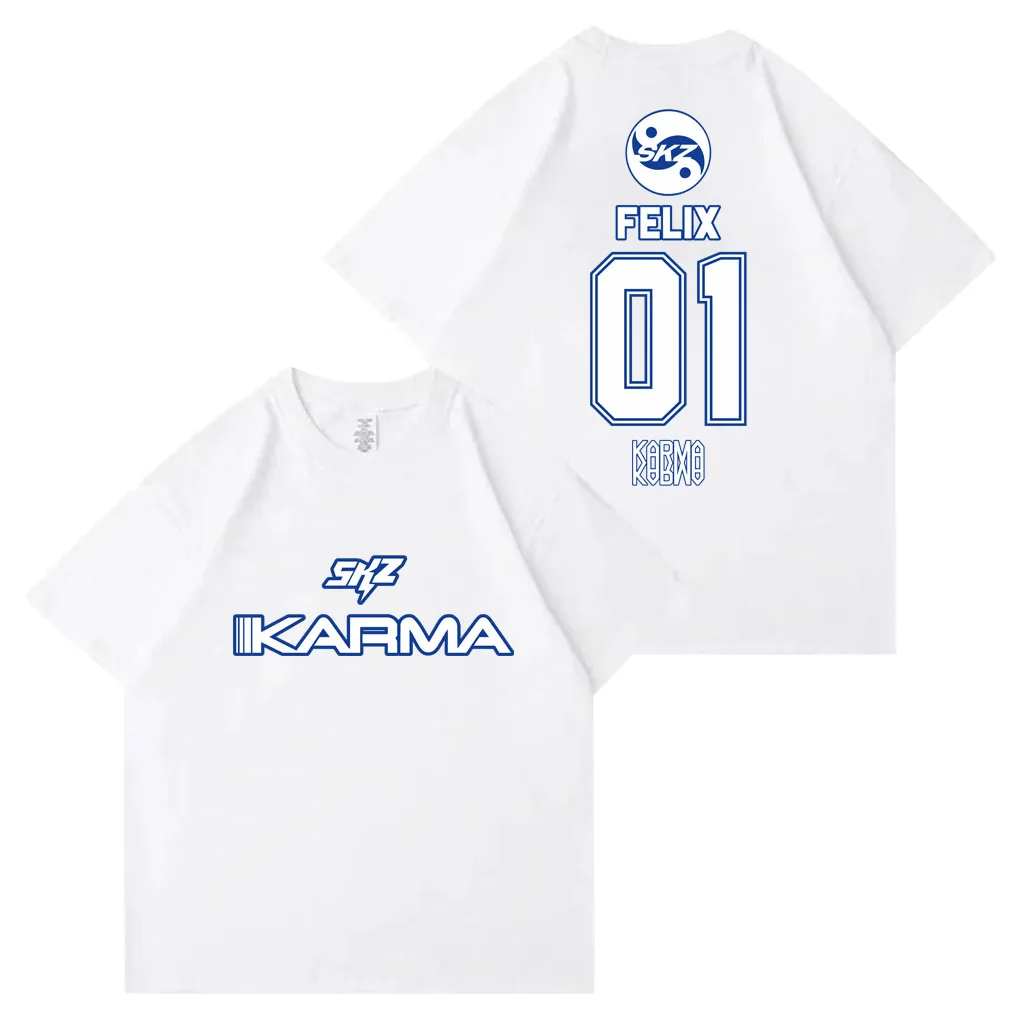Kpop Stray 2025 Das 4. Album KARMA Kpop Mode Lose T Shirt Männer Frauen Casual Baumwolle Gemütliche K-pop Kurzarm Top – Detail 13