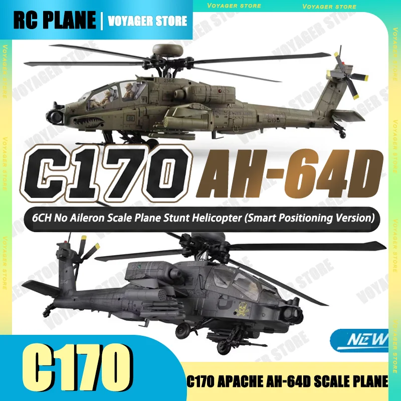 1/48 RC ERA C170 Apache AH-64D RC Helicopter Military Model 6CH Brushless Optical Flow Positioning One Key Inverted Flight - 3