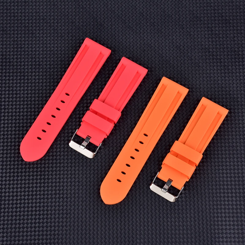 Waterproof Silicone Sport Watch Strap - Universal Rubber Bracelet Belt, Multiple Sizes Available