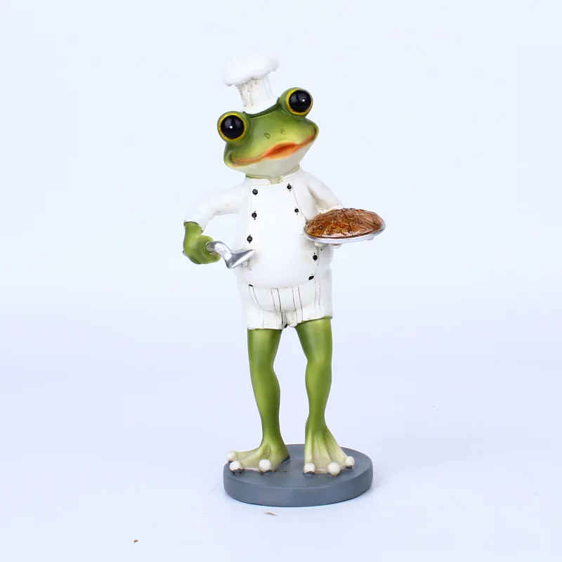 

Resin Frog Chef Figurine Kawaii Miniature Decorative Statues Interior Accessories TV Cabinet Decor Home Living Room Decoration
