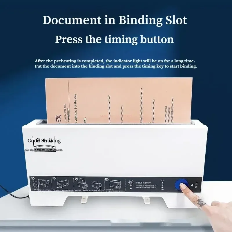 A4 Hot Melt Binding Machine Small Automatic Gluing Home Office Binding Machine 4mm Thermal Fusion Cover For Document Finishing
