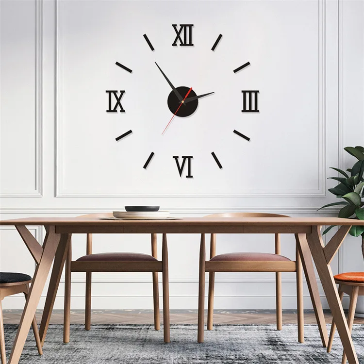 3d luminous clock DIY silent wall clock punch-free Acrylic wall clock decoration home decor living room wall ornament