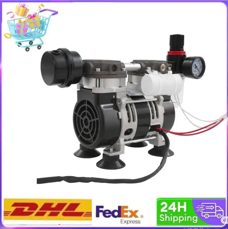 OL210A 230W 220V 1400R/Min Industrielle ölfreie Vakuumpumpe Labor ölfreie medizinische Stummkolbenpumpe mit Luftfilter Klare Messgerät