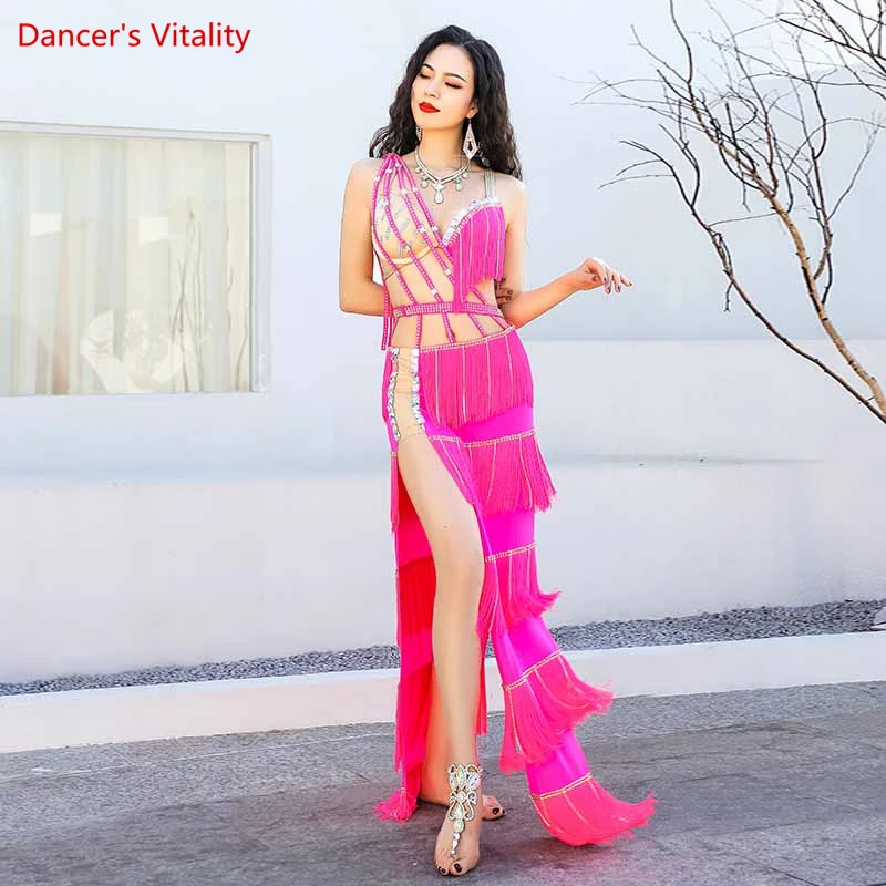 

Belly Dance Performance Clothes Women's Drum Solo Tassel Dynamic Stage Performance Clothes Cusomzied Girl's Oriental Wear Outfit