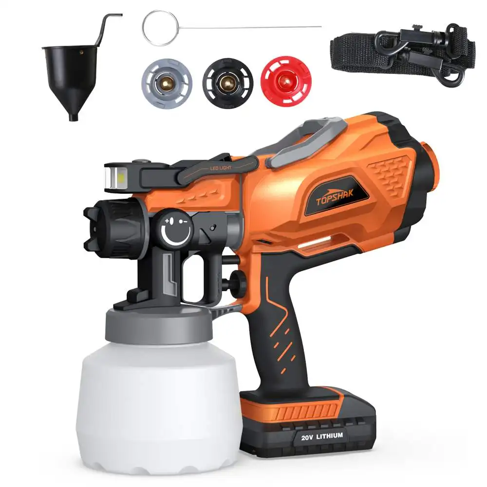 1200ML Cordless Electric Spray Gun w/3 Sizes Copper Nozzle Flow Control Airbrush Power Paint Sprayer W/ 2000mAh Lithium Battery |