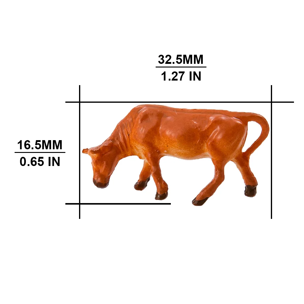 HO Scale 1:87 모델 암소 농장 동물 시뮬레이션 소형 가축 플라스틱 귀여운 장난감 프레리 장면 레이아웃 디오라마 키트 6pcs