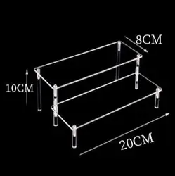 Multi-Tier Clear Acrylic Display Stand for Versatile Storage and Showcase (20x8x10cm 2 Tier)
