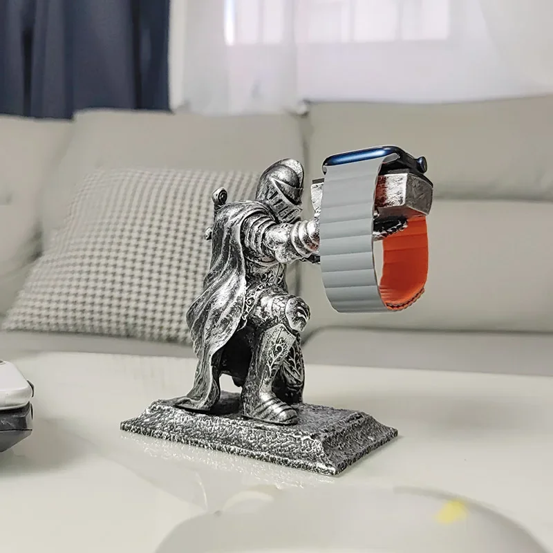 Creative Watch Stand Knight Smart Watch Stand Holder Storage Case Organizer Suit Apple Samsung Galaxy Charging Accessories