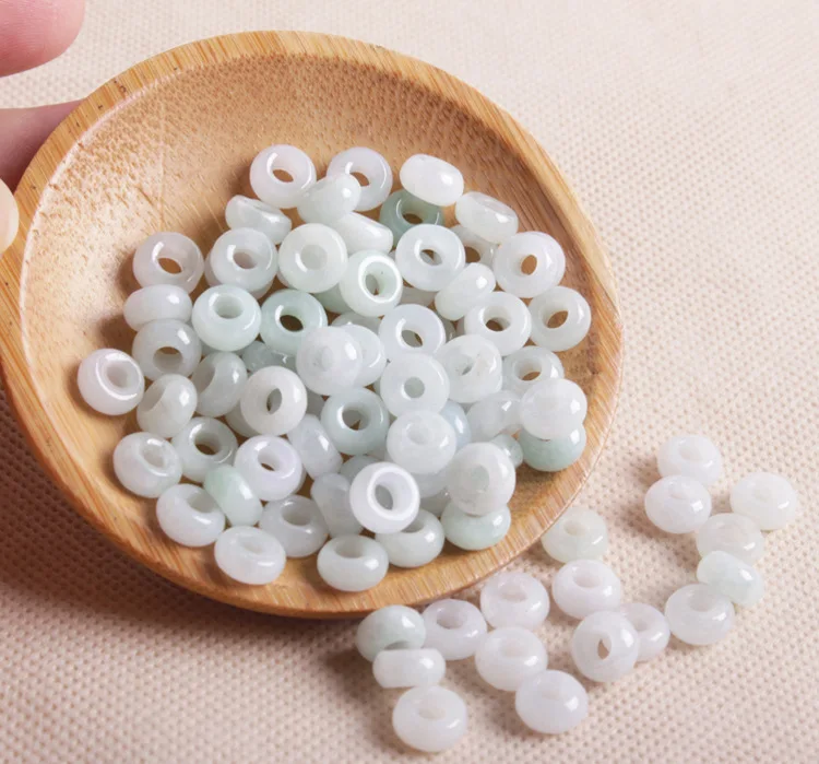 

Natural Jadeite Myanmar Jade Abacus Beads For Jewelry Making Diy Bracelet Necklace Burma Jades Stone Rondelle Bead Accessories