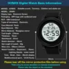 2024 New Mens Led Digital Display Watch Date Sport Women Outdoor Electronic Black Frosted Dial Silicone Strap Watch 6