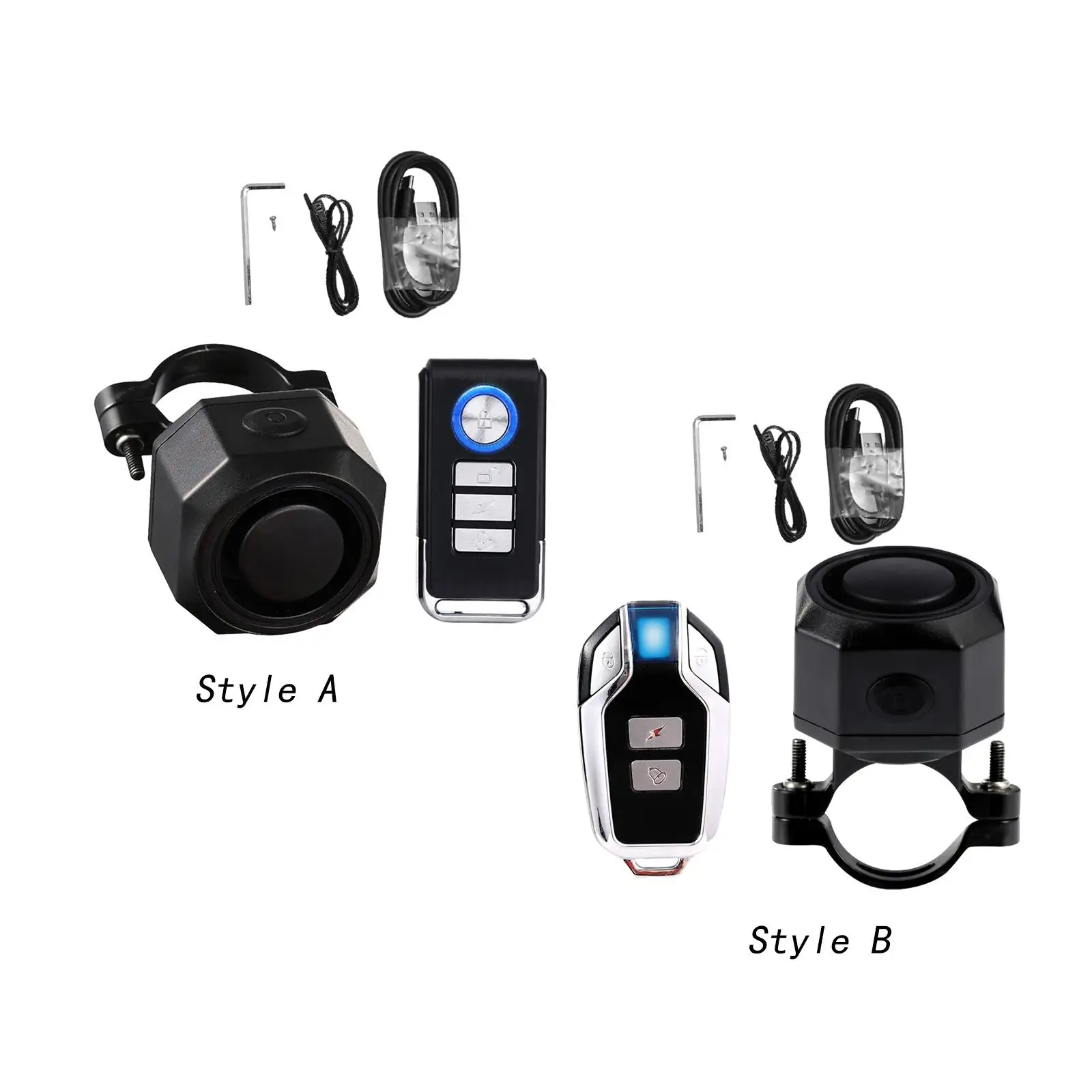 

Bike Alarm 110dB Anti Theft with Remote Waterproof Wireless Vibration Security Alarm for Equipment Motorcycle Scooter Fence Cart