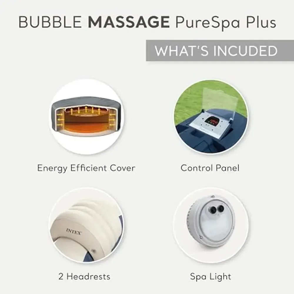 Spa Set with Fiber-Tech Construction Hard Water Treatment Energy Efficient Cover LED Light Luxurious Relaxation Experience 5
