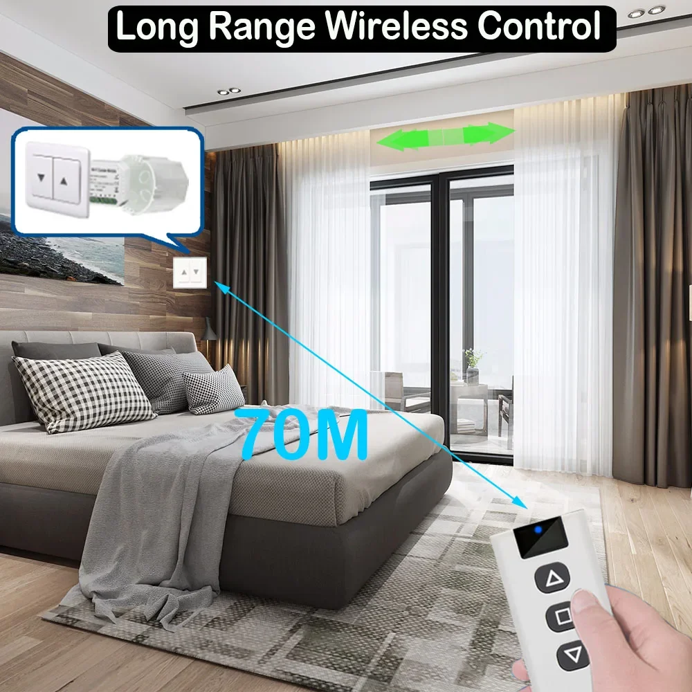 Tuya 스마트 라이프 WiFi 433Mhz 전기 롤러 셔터 용 RF 원격 기능이있는 블라인드 커튼 스위치 Google 홈 Alexa 스마트 홈 제어