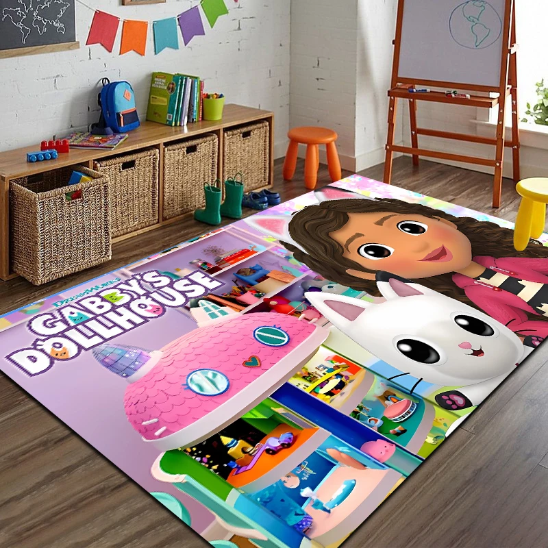 Gabby Dollhouses Rettangolo Tappetino Tappeto Antiscivolo Flanella Soggiorno Decorazione Articoli Per La Casa Nuovi Bambini Compleanno Regali Carini