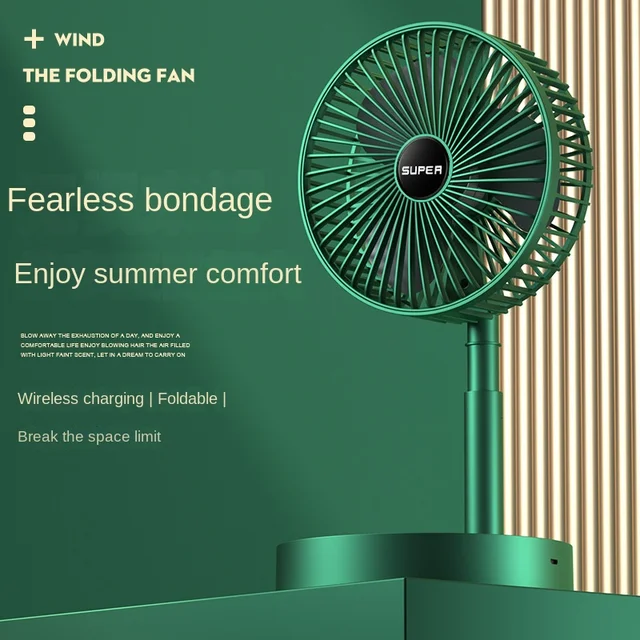 Hordozható Usb Újratölthető Rajongói Iroda Háztartás Összecsukható Teleszkópos Ventilátor Alacsony Zajú Magas Akkumulátor Élettartam Készenléti Mini Elektromos