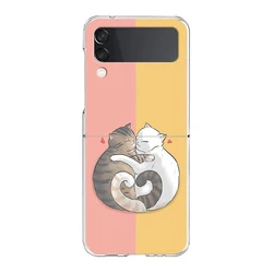 Adorable Cartoon Cat Phone Case - Hard Folding Cover with Animal Design - Galaxy ZFlip 4 (-1)
