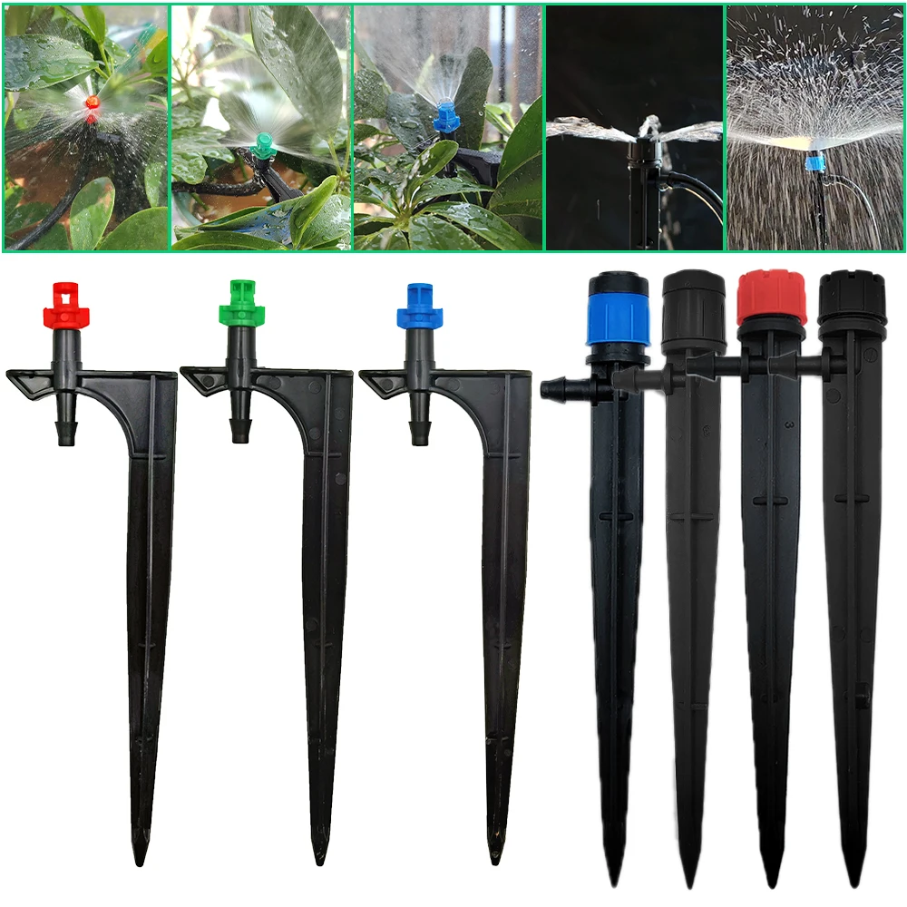 

WUJIE 15PCS Garden Watering Drip Irrigation Sprinkler Misting Nozzle on Stake Dripper Inserting ground fit 4/7mm Hose Greenhouse