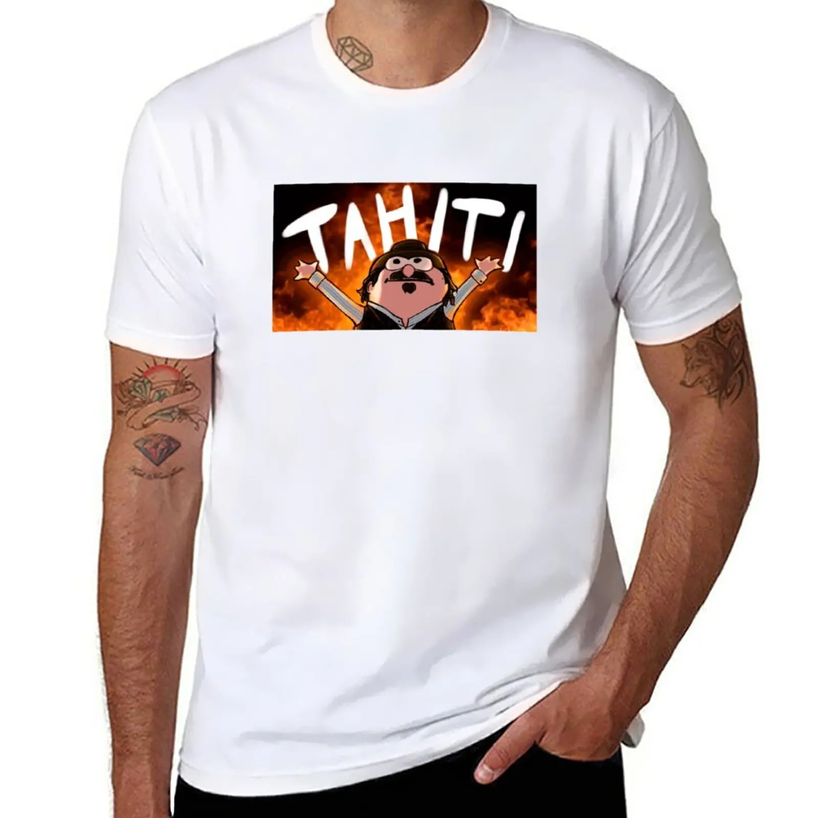 Rdr2 Olandese Tahiti! T-Shirt Top Ragazzi Animal Print Magliette Alte Da Uomo