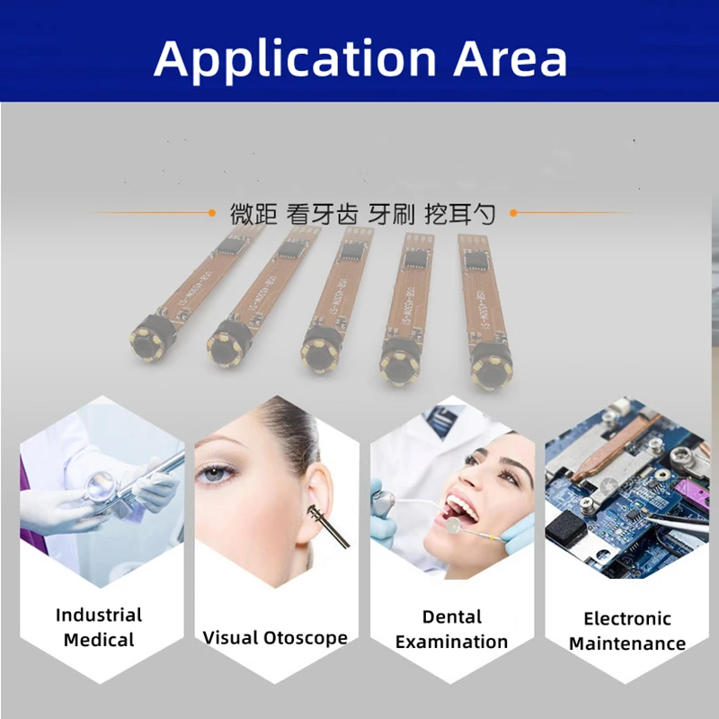 Camera module 3.9 and 4.5mm AV endoscope module 6 LED illumination CMOS otoscope video inspection camera for industrial and medical