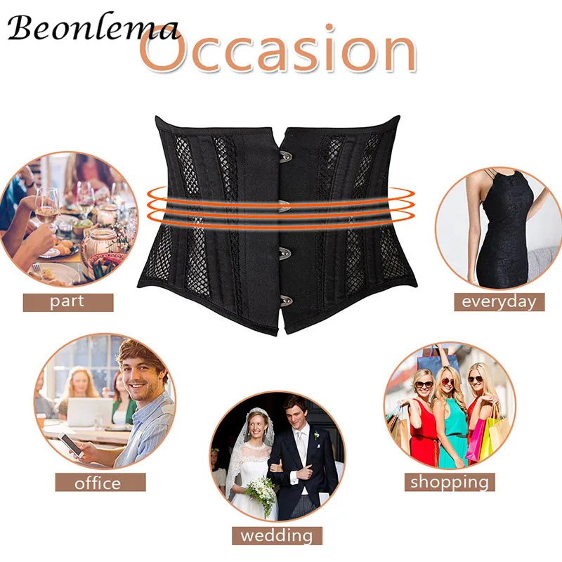 Slimming Sheath Woman Flat Belly Steel Boned Plus Size Mesh Breathable Lace Up Lose Weight Waist Postpartum Corsets