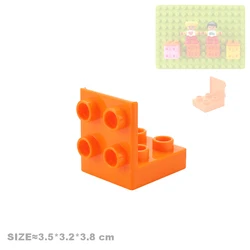 Big Building Block Accessories for Kids - Houses & Villas Construction Set with Rotating Gear Connections (L-shaped corner)