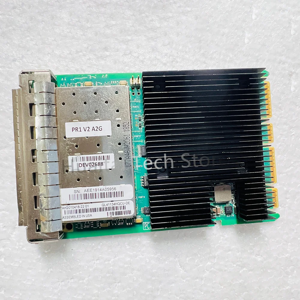 For QLogic 047W4V NP0K8 SFP+ Four-port Ten Gigabit Optical Fiber Network Adapter QL41134HQCU-DE 4 For QLogic 047W4V NP0K8 SFP+ Four-port Ten Gigabit Optical Fiber Network Adapter QL41134HQCU-DE - Image 2