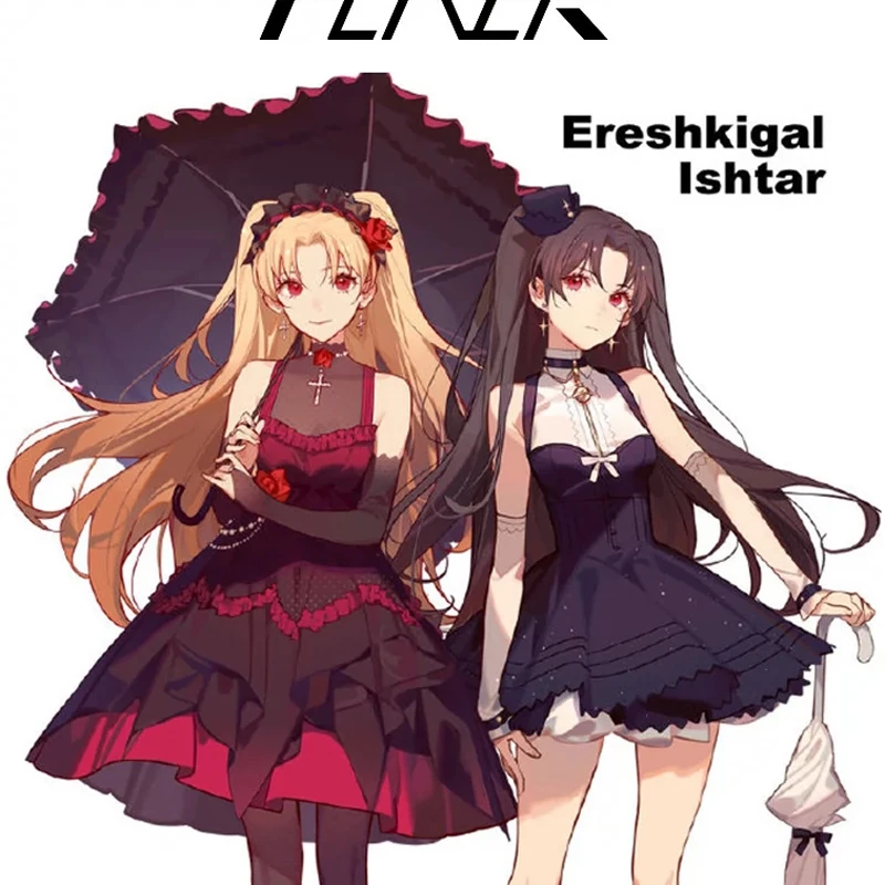 

Косплей-костюм Fate Moon Girl Ere Ishtar, уличная одежда, повседневное милое красно-черное платье, Женский костюм на заказ