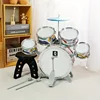 Kids Drum Set Toddler Jazz Drum Kit Toys with Stool Pedal Percussion Musical Instruments Drum Toy Early Education Gift for Boys 1