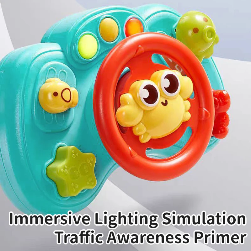 Baby Cartoon Steering Wheel Toys Montessori Children Early Educational Multifunctional Sounding With Light Musical Toys Gifts 6
