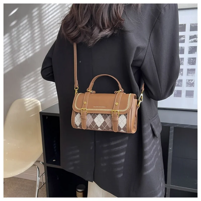

Spring Fashion Women's Bags Handbag Boston Bag Diamond Lattice Pattern Shoulder Bag For Female Crossbody Popular Fashion