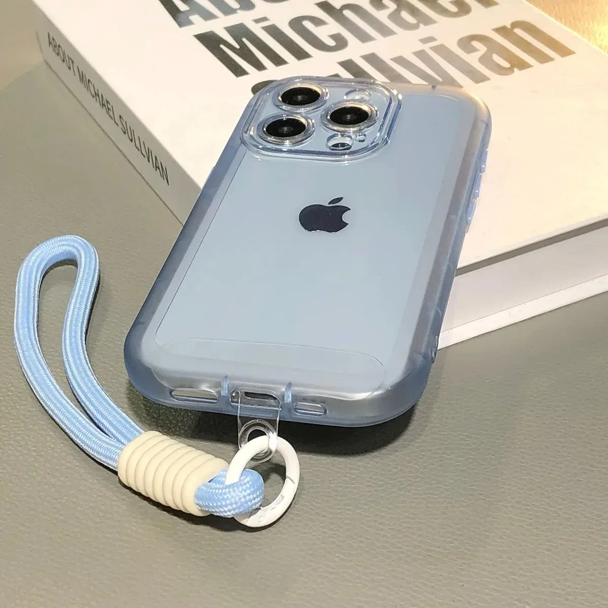 Transparent Candy Color Silicone Wrist Strap Phone Case with Lanyard