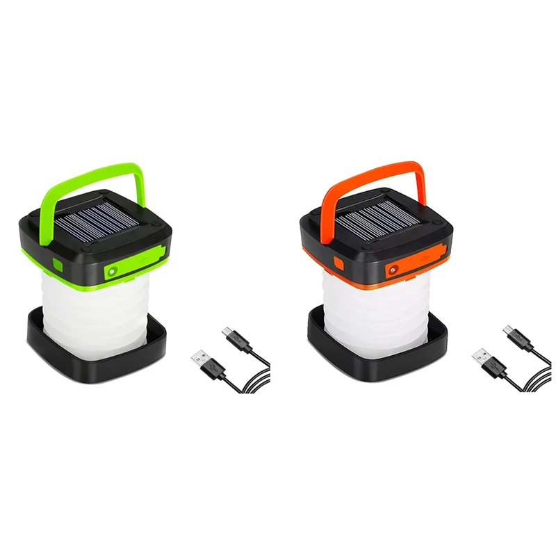 

Solar Powered LED Camping Lanterns-USB Rechargeable Emergency Lights-Collapsible Camp Lanterns For Power Outages