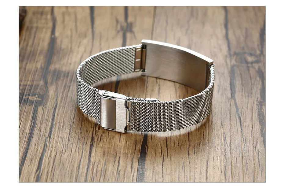 Vnox 20mm ZU MEINEM PAPA Armbänder für Männer, Benutzerdefinierte Schwarz Edelstahl Armreif mit Einstellbare Uhr Band, vatertag Geschenk – Detail 5