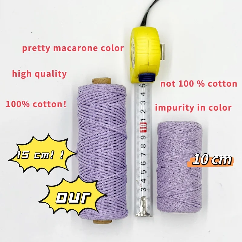 2.5mm 100M Macaroon Macrame Cord Rope Cotton Twine Thread String Crafts DIY Sewing Handmade Bohemia Wedding Party macrame cord