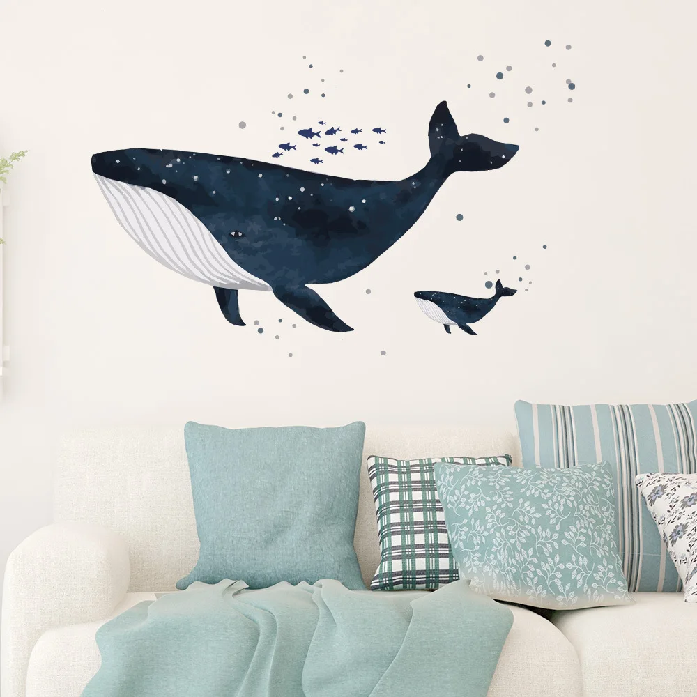 

Marine Animals Whales Fish Animal Wall Stickers Kids Room Bedroom Living-room Bathroom Home Decoration Decal Poster Wallpaper