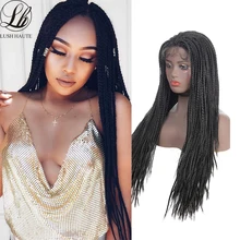 

Braided Wigs With Baby Hair Full Lace Front Knotless Synthetic Box Braids Wig Glueless Pre Plucked African Women's Lace Wgs