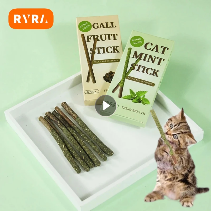 

6 палочек/коробка, игрушка для кошек, натуральная мята, жевательные игрушки для котят, товары для чистки зубов домашних животных, товары для чистки зубов котят
