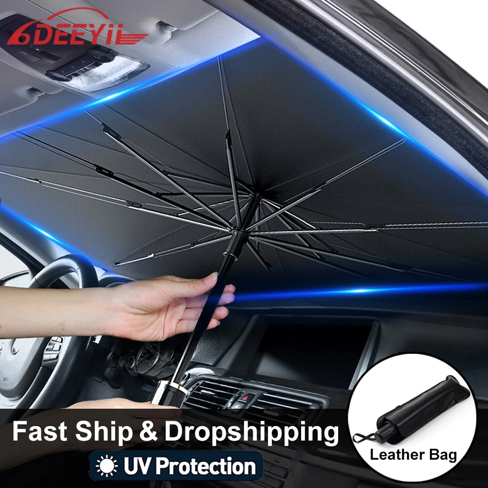 

Car Sunshade Umbrella Car Sun Shade Protector Foldable Cover UV Protection Heat Insulation Cloth Interior Windshield Protection
