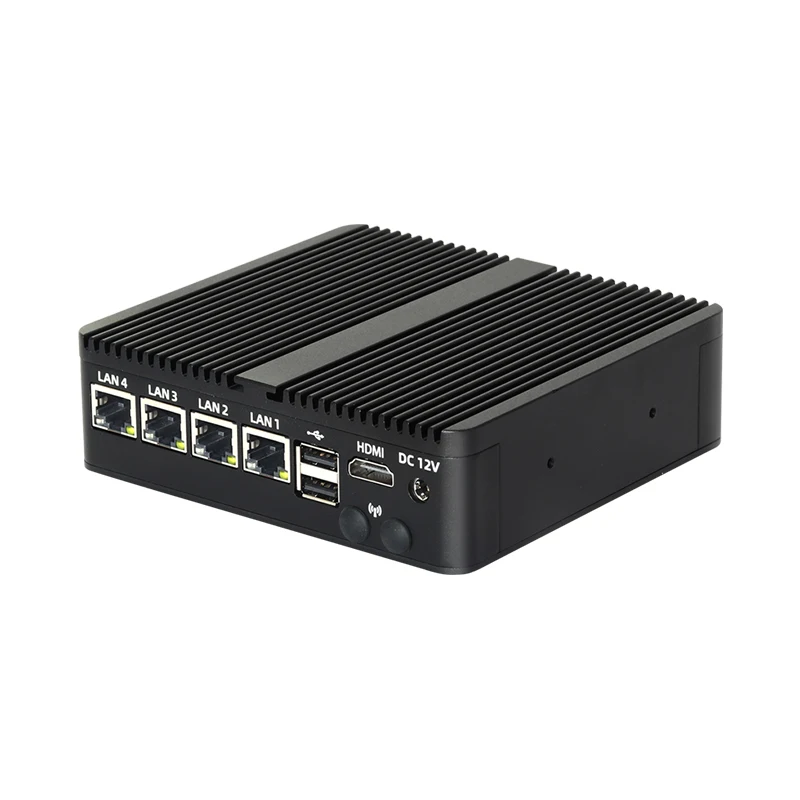 Fanless IPC Mini PC Intel Celeron J6412 8GB 16GB DDR4 M.2 NVMe SSD 4x 2.5G LAN RS232 RS485 WiFi Support 4G LTE Windows Linux 5