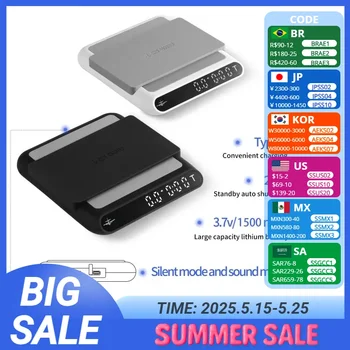 MHW-3BOMBER Bilancia elettronica intelligente per caffè Temporizzazione automatica Bilancia da cucina delicata di tipo C Accessori da cucina chic per la casa 1