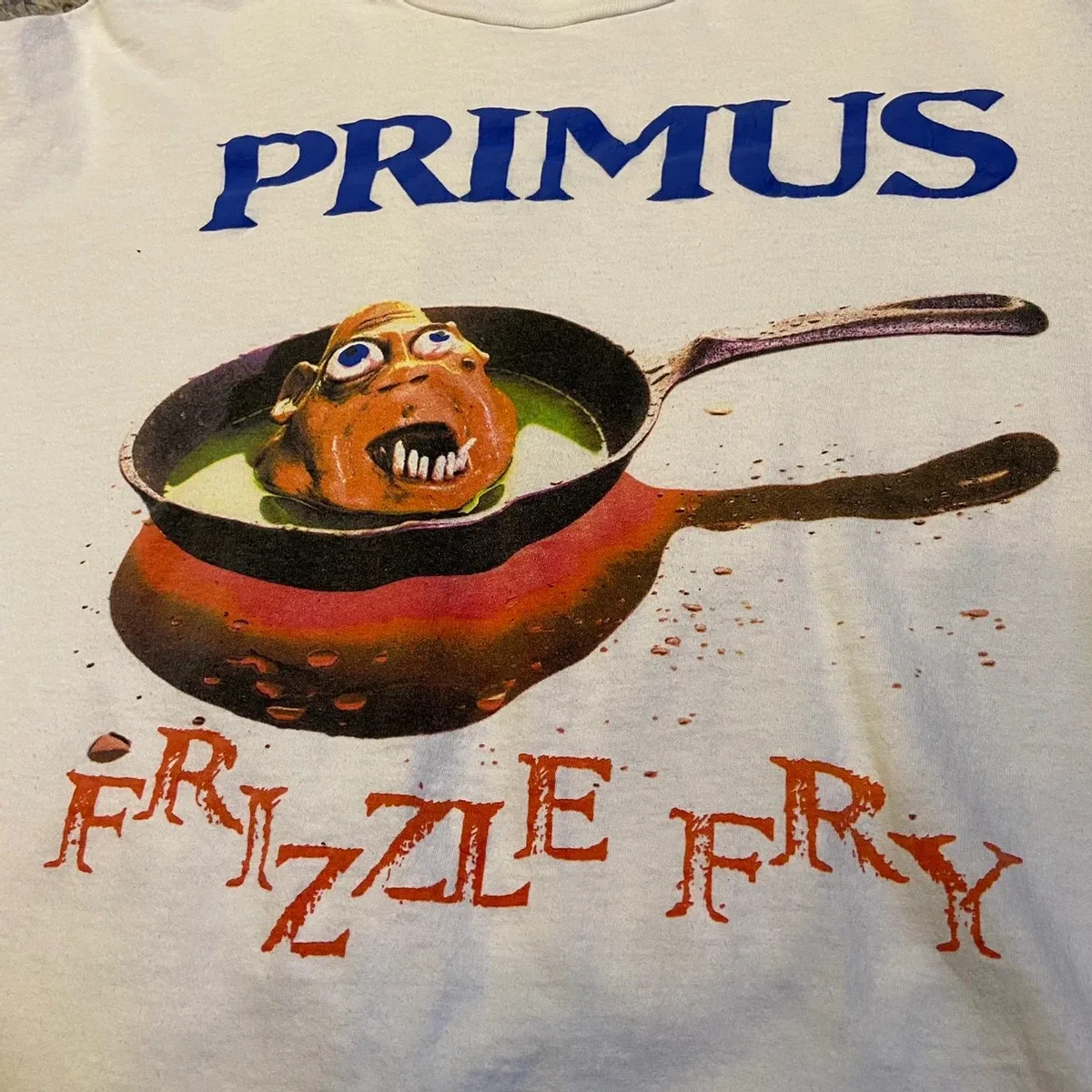 Primus Frizzle Fry Manica Corta Uomo Bianco S-234Xl T-Shirt Vintage U829
