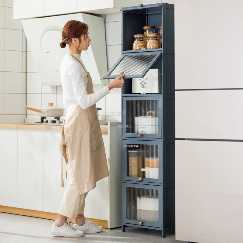 Modern Acrylic Kitchen Cabinets Home Crevice Locker Kitchen Furniture Minimalist Multi-layer Living Room Wine Storage Cabinet