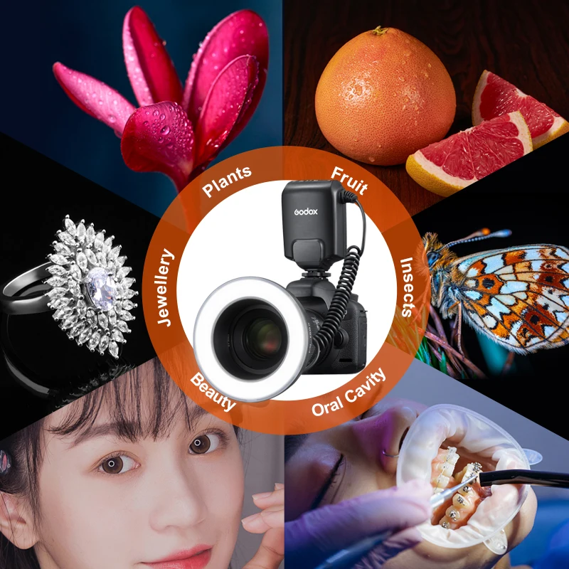 Godox 매크로 링 플래시 라이트, 캐논, 니콘, 펜탁스, , 올림푸스, DSLR 카메라, 사진 스피드라이트, 치과 LED 라이트, ML150II