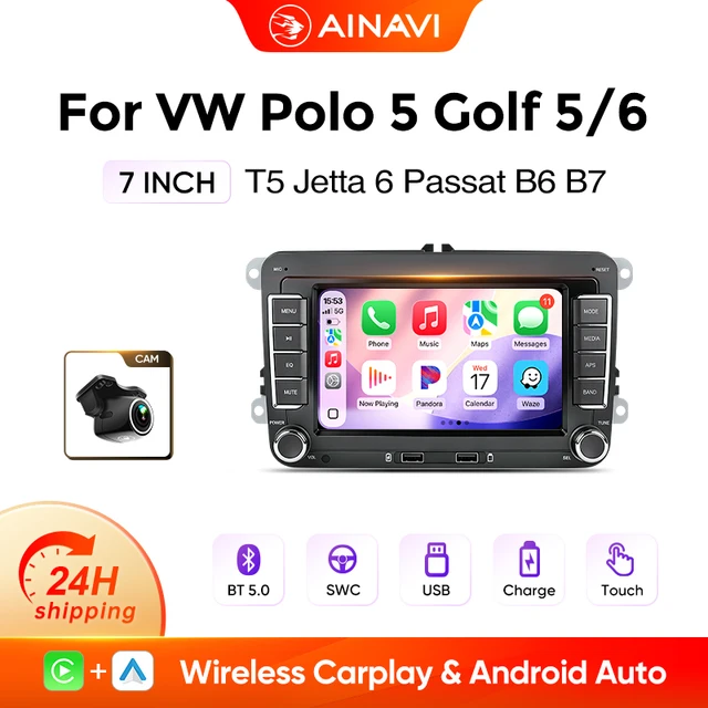AINAVI – autoradio sans fil Carplay, 7 pouces, pour VW Golf 6 T5 Polo 5 Passat B6 B7 Tiguan Jetta MK6 EOS, Android Auto, multimédia automobile 1