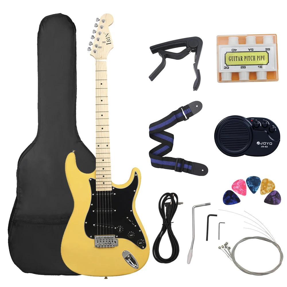 

ST 6 Strings Electric Guitar 39 Inch 22 Frets Basswood Body Electric Guitar Guitarra With Bag Amp Picks Guitar Parts Accessories