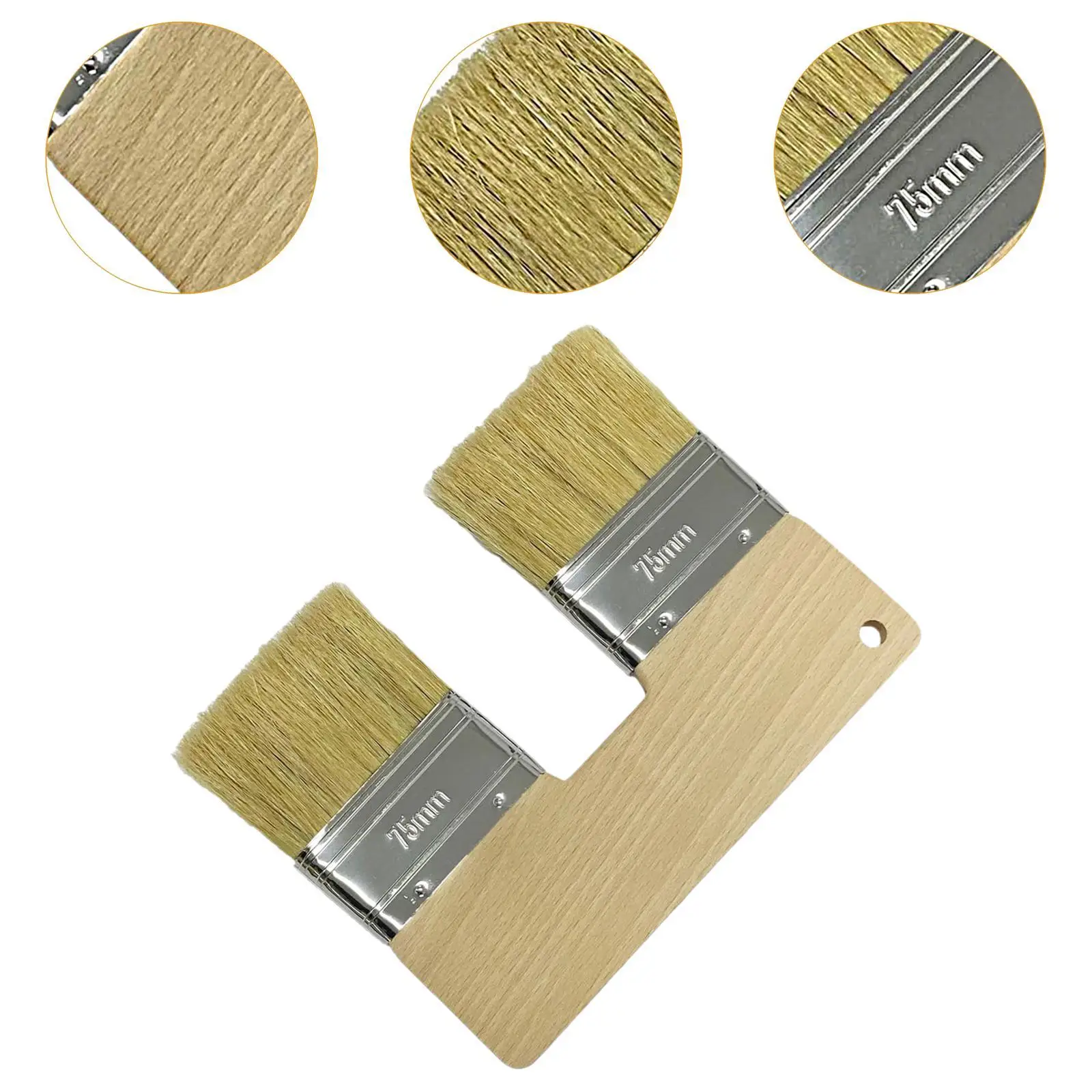 Double Paint Brush Professional Double Heads Painting Brush Flat Wide Stain for Glues Stains Oil Varnish Paints
