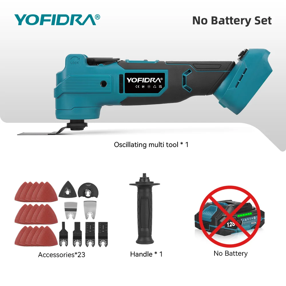 YOFIDRA Bürstenlosen 700 W Oszillierende Multi Tool 20000OPM Cordless Elektrische Holzbearbeitung Schneiden Säge Werkzeug Für Makita Batterie Pin