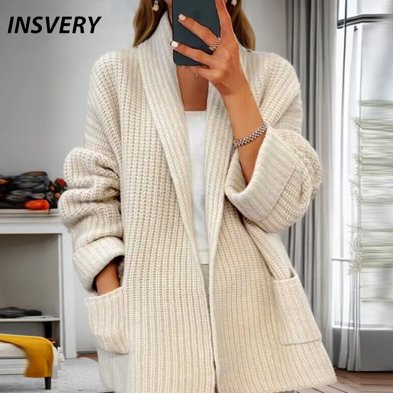 WODSTYLE LLC - Women's Loose Casual Plus Size Knitted Hooded Winter