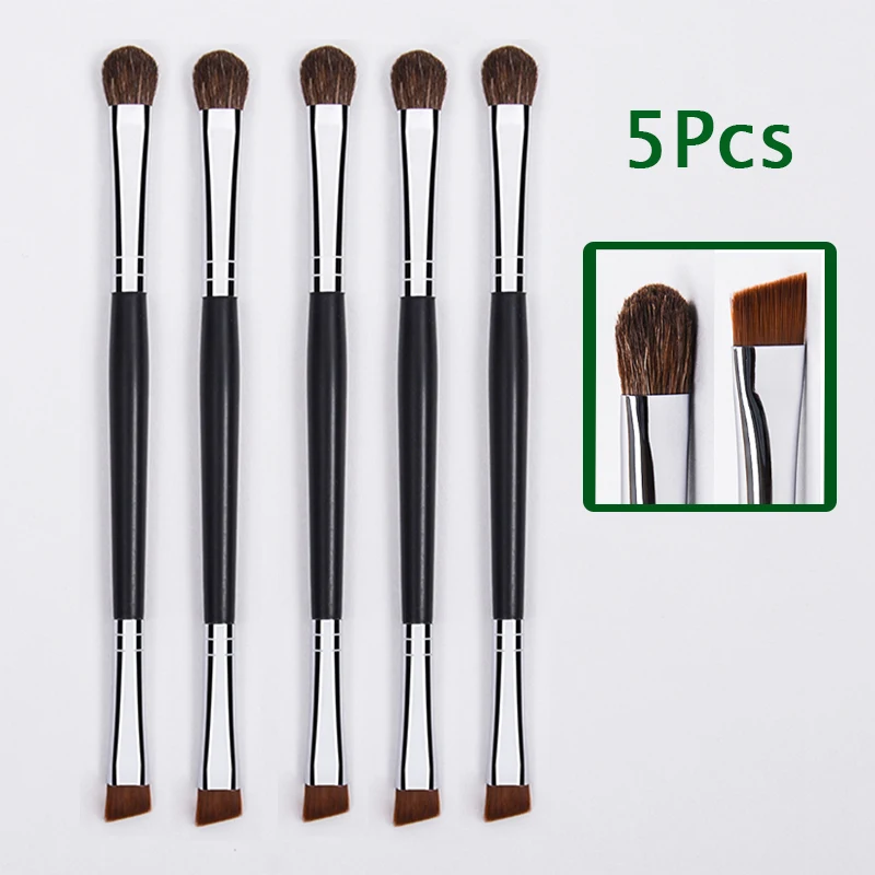 

Pro 5pcs Eye Makeup Brushes Kit Double Headed Eye Shadow Halo Dye Brush Thin Line Eyeliner Brush Portable Beauty Make Up Tools