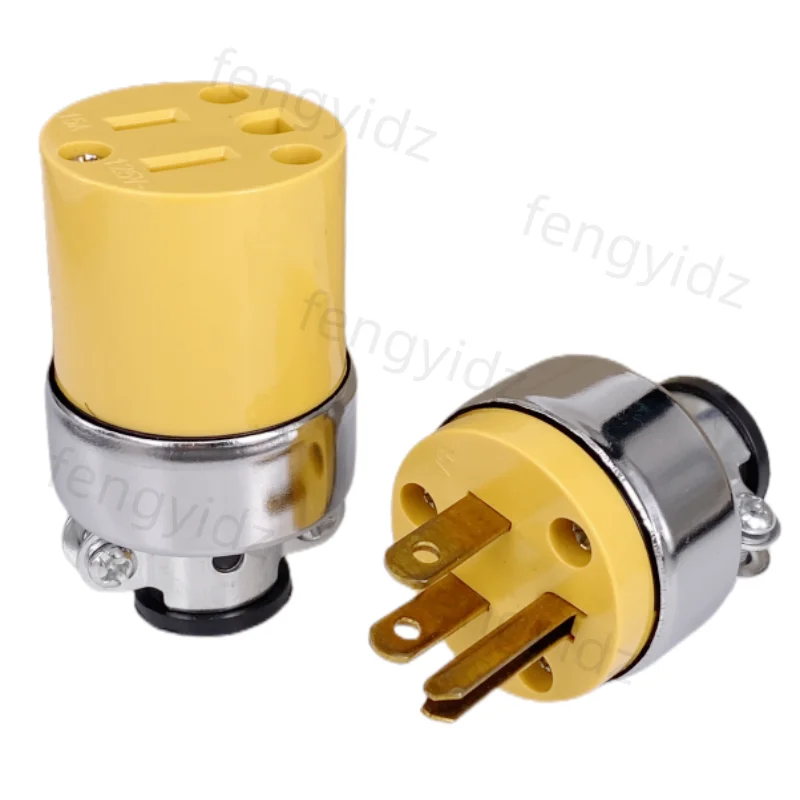 America L5-15P L5-15R US Connector 15A Extension Tripolar Wired Receptacle Male Female Anti-Loose Locked Plug Socket Type B